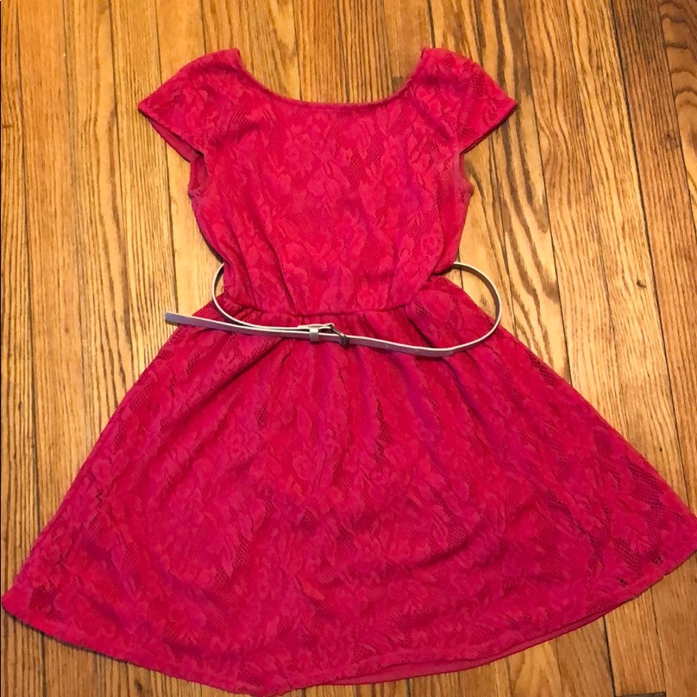 Pink lace dress